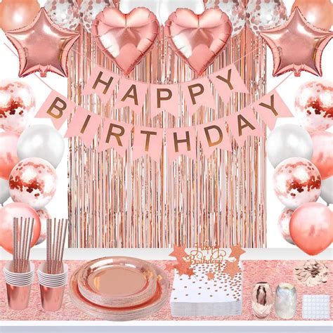 decoration rose gold birthday party theme|rose gold st birthday decorations.